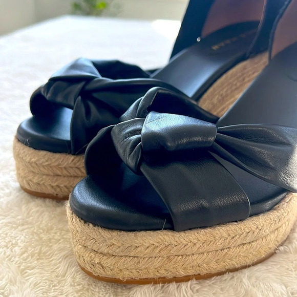 Cole Haan Sz 8.5 Cloudfeel Hampton Leather Top Knot Espadrille Wedge Sandals NEW - Picture 7 of 16